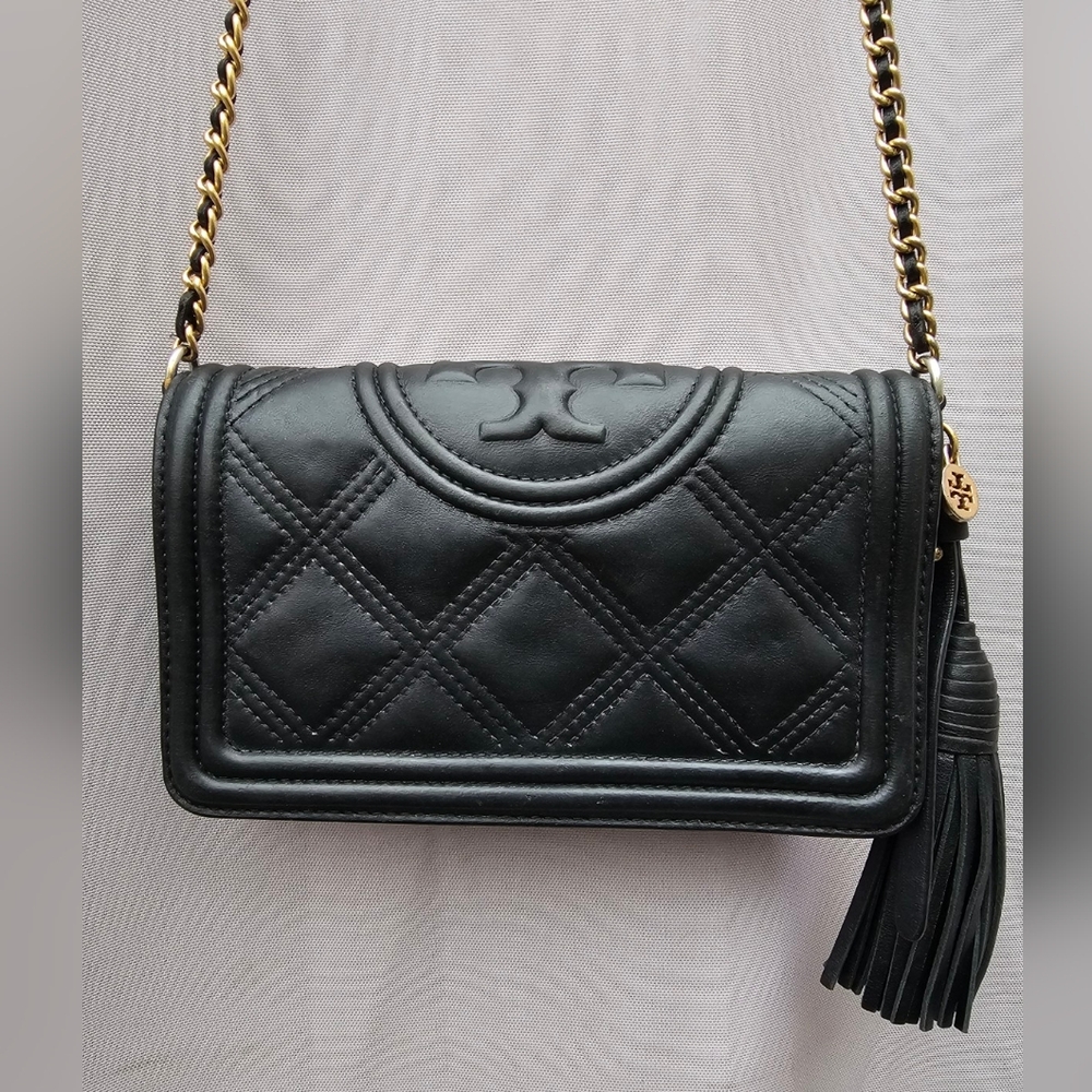 Tory Burch Black Quilted Crossbody Bag